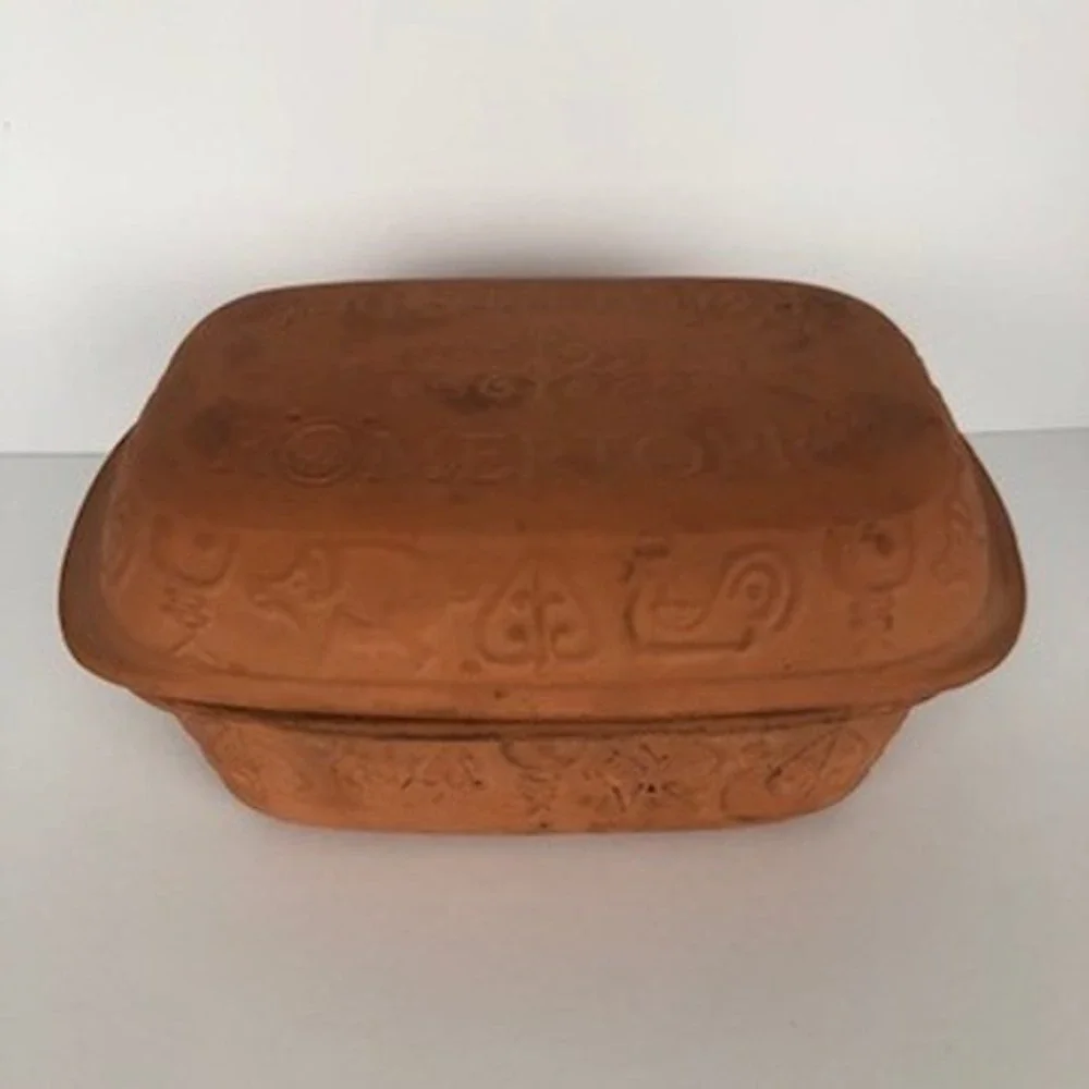 VTG ROMERTOPF #107 Terracotta Clay Baking Dutch Oven Roaster Bay West Germany